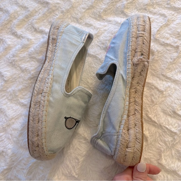 Soludos Light Chambray Embroidered Sunglasses and Bikini Espadrilles Size 9 - Picture 8 of 10